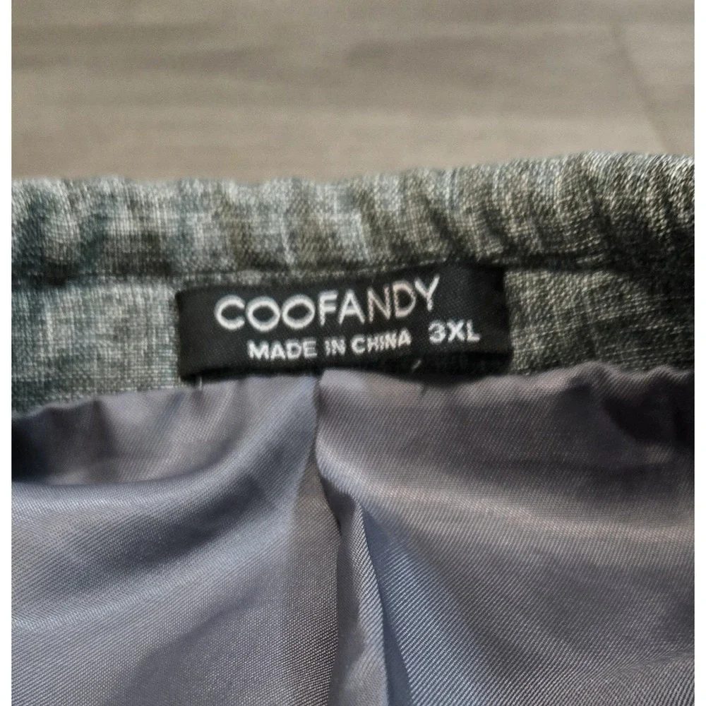 Coofandy Men's 1-Button Sports Coat Blazer Jacket Gray Size 3XL Pockets - Picture 7 of 14